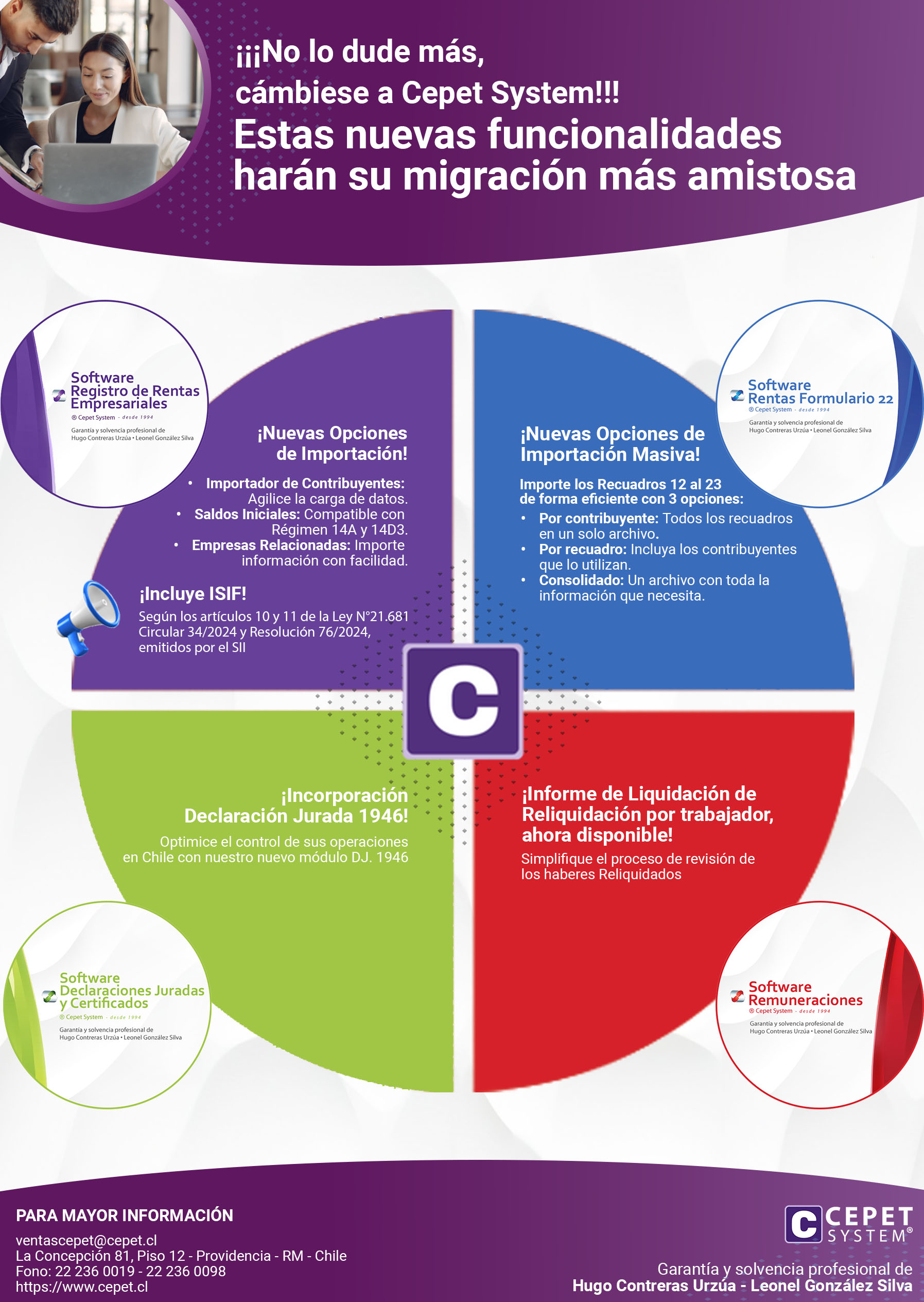 flyer funcionalidades CEPET SYSTEM AT 2025